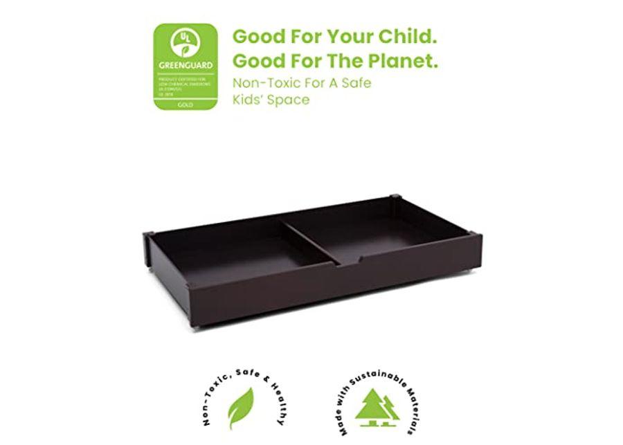 Delta Children Under Crib Roll-Out Storage - Greenguard Gold Certified, Dark Chocolate