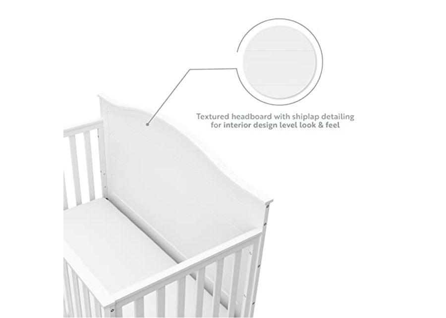 Storkcraft Moss 5-in-1 Convertible Crib with Drawer (White) – GREENGUARD Gold Certified, Crib with Drawer Combo, Includes Full-Size Nursery Storage Drawer, Converts to Toddler Bed and Full-Size Bed