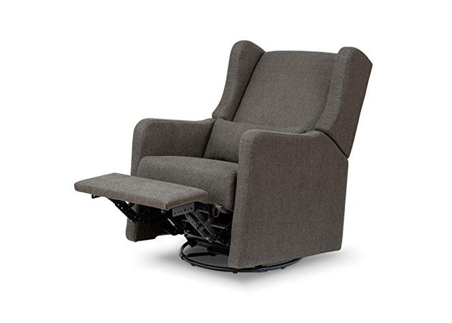 Carter's by DaVinci Arlo Recliner and Swivel Glider in Performance Charcoal Linen, Water Repellent & Stain Resistant, Greenguard Gold & CertiPUR-US Certified