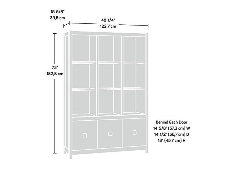 Sauder Cannery Bridge Storage Wall, L: 48.31" x W: 15.59" x H: 71.97", Sindoori Mango finish