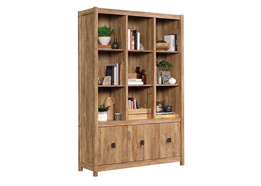 Sauder Cannery Bridge Storage Wall, L: 48.31" x W: 15.59" x H: 71.97", Sindoori Mango finish