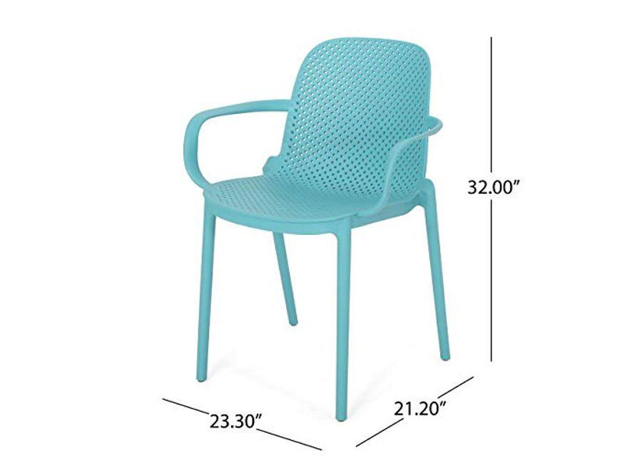 Christopher Knight Home Yanira Outdoor Dining Chair (Set of 2), Teal