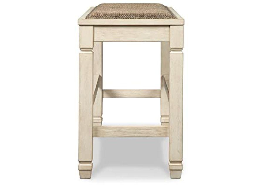 Signature Design by Ashley Bolanburg Counter Height Dining Room Upholstered Bench, Two-tone