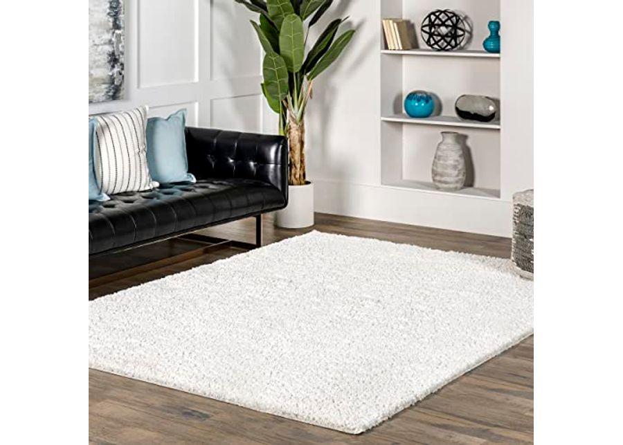 nuLOOM Marleen Contemporary Shag Area Rug, 10' Square, White