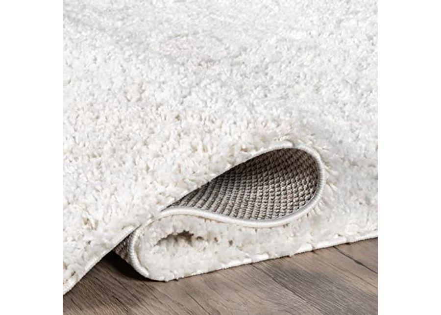 nuLOOM Marleen Contemporary Shag Area Rug, 6' Square, White