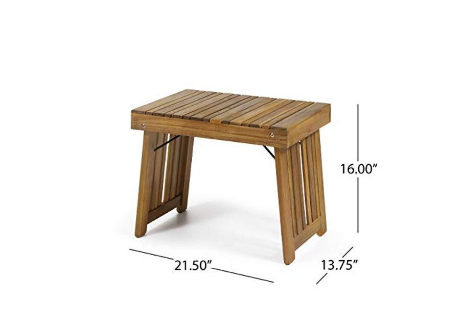 Christopher Knight Home Hilton Outdoor Acacia Wood Folding Side Table, Teak Finish