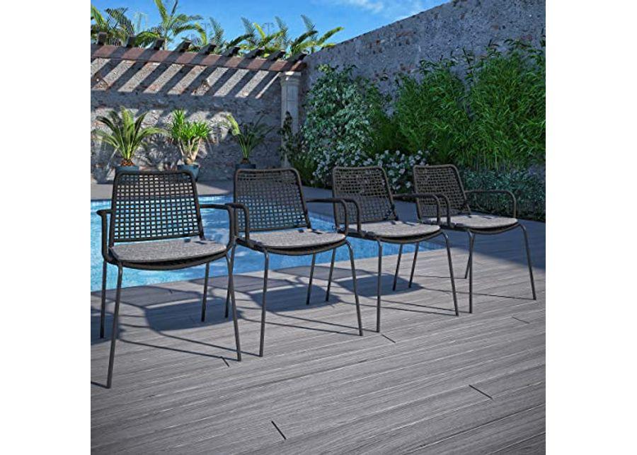 Amazonia San Marino 7-Piece Outdoor Rectangular Dining Table Set | Eucalyptus Wood | Ideal for Patio and Indoors