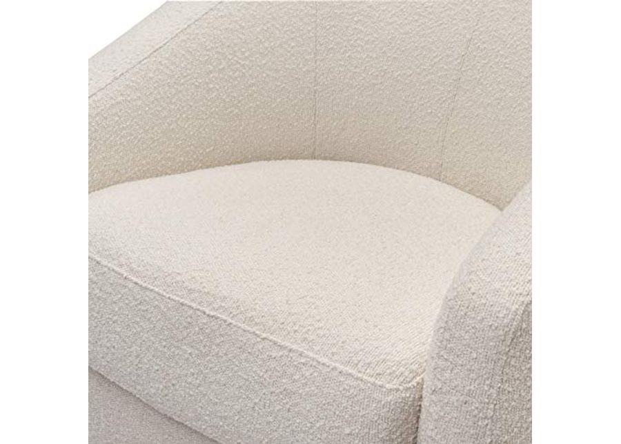 Babyletto Madison Swivel Glider in Polyester Ivory Boucle, Greenguard Gold and CertiPUR-US Certified