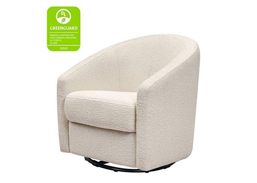 Babyletto Madison Swivel Glider in Polyester Ivory Boucle, Greenguard Gold and CertiPUR-US Certified