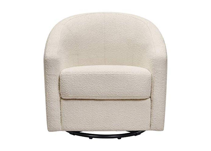 Babyletto Madison Swivel Glider in Polyester Ivory Boucle, Greenguard Gold and CertiPUR-US Certified