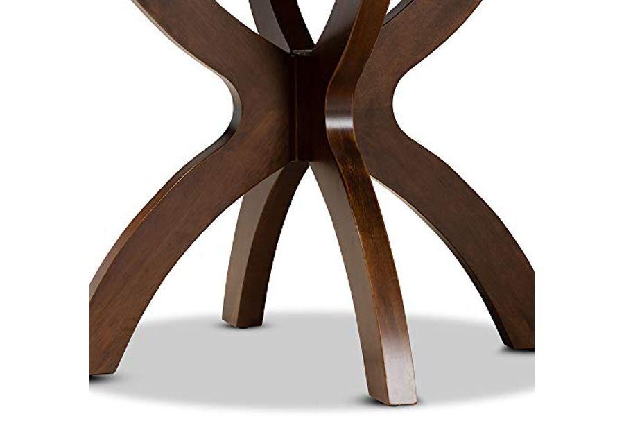 Baxton Studio Tilde Modern and Contemporary Walnut Brown Finished 35-Inch-Wide Round Wood Dining Table