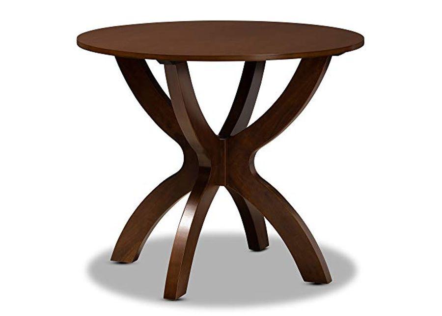 Baxton Studio Tilde Modern and Contemporary Walnut Brown Finished 35-Inch-Wide Round Wood Dining Table