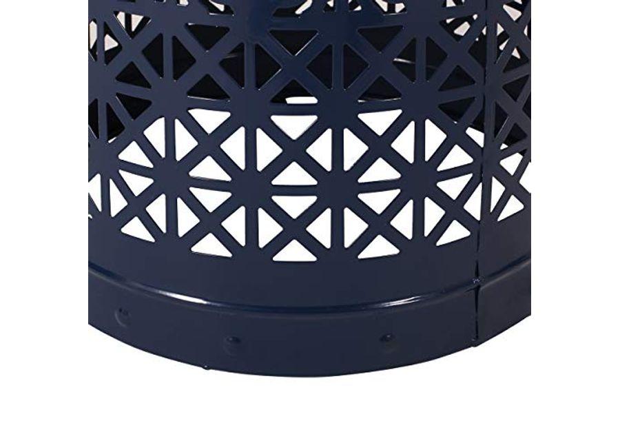 Christopher Knight Home Justin Outdoor Lace Cut Side Table with Tile Top, Dark Blue