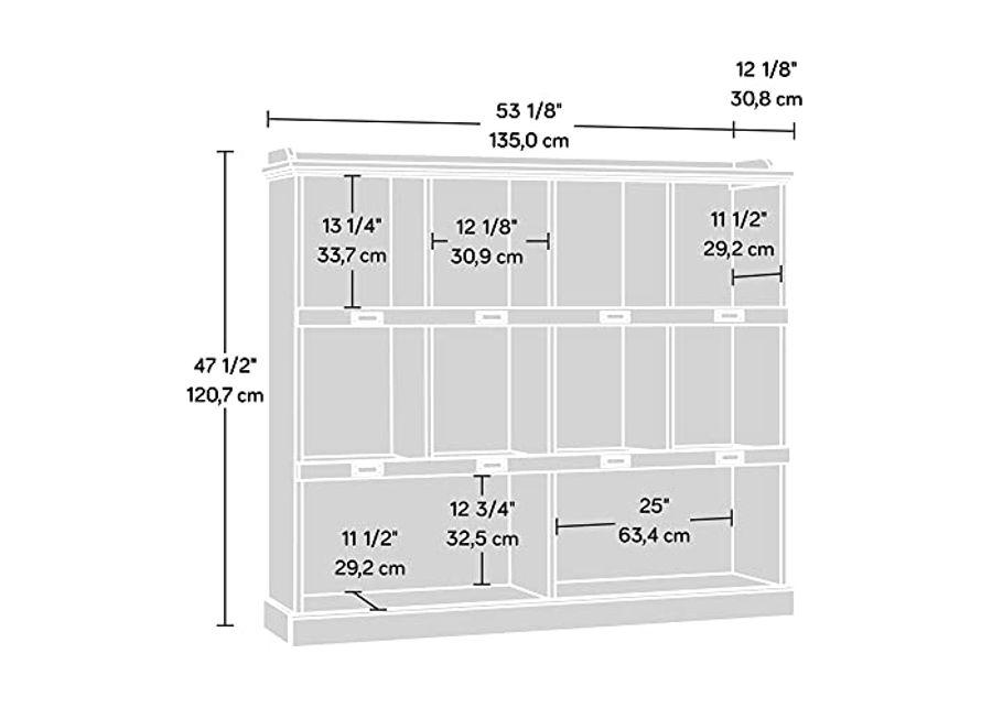 Sauder Barrister Lane Bookcase, L: 53.15" x W: 12.13" x H: 47.52", Sindoori Mango Finish