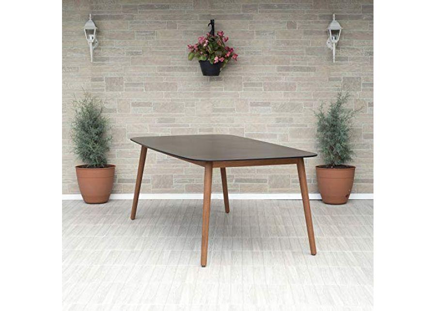 Amazonia Barrington 9-Piece Outdoor Rectangular Dining Table Set | Eucalyptus Wood | Ideal for Patio and Indoors