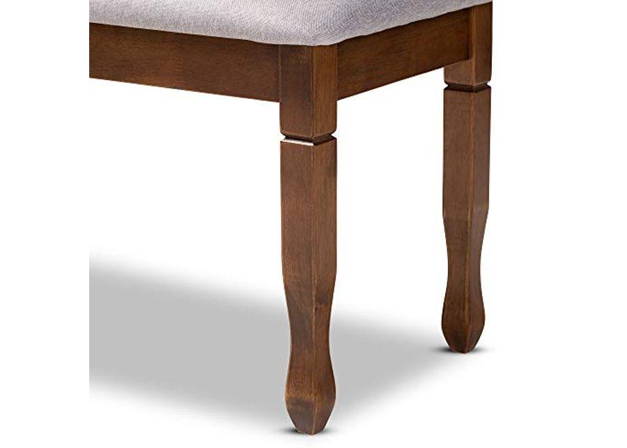 Baxton Studio Corey Modern and Contemporary Grey Fabric Upholstered and Walnut Brown Finished Wood Dining Bench