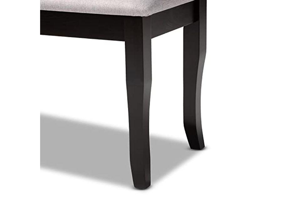 Baxton Studio Cornelie Modern and Contemporary Transitional Grey Fabric Upholstered and Dark Brown Finished Wood Dining Bench