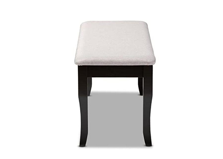 Baxton Studio Cornelie Modern and Contemporary Transitional Grey Fabric Upholstered and Dark Brown Finished Wood Dining Bench