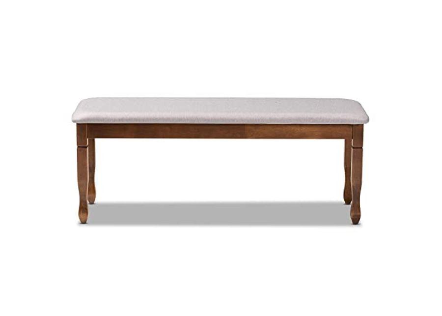 Baxton Studio Grey Upholstered and Walnut Brown Finished Wood Dining Bench