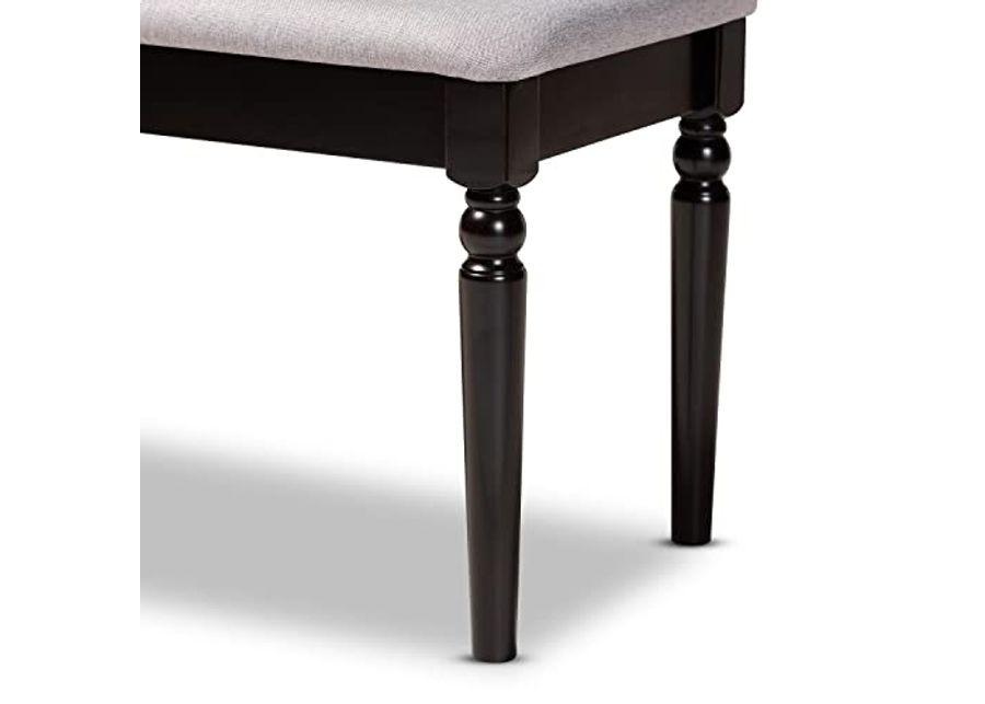 Baxton Studio Giovanni Modern and Contemporary Grey Fabric Upholstered and Dark Brown Finished Wood Dining Bench