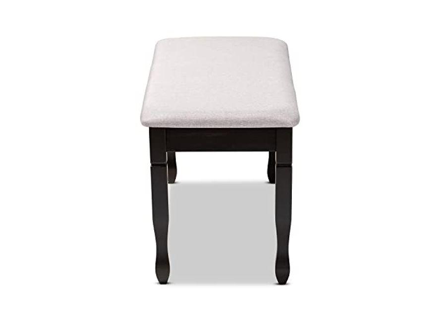 Baxton Studio Grey Upholstered and Brown Finished Wood Dining Bench