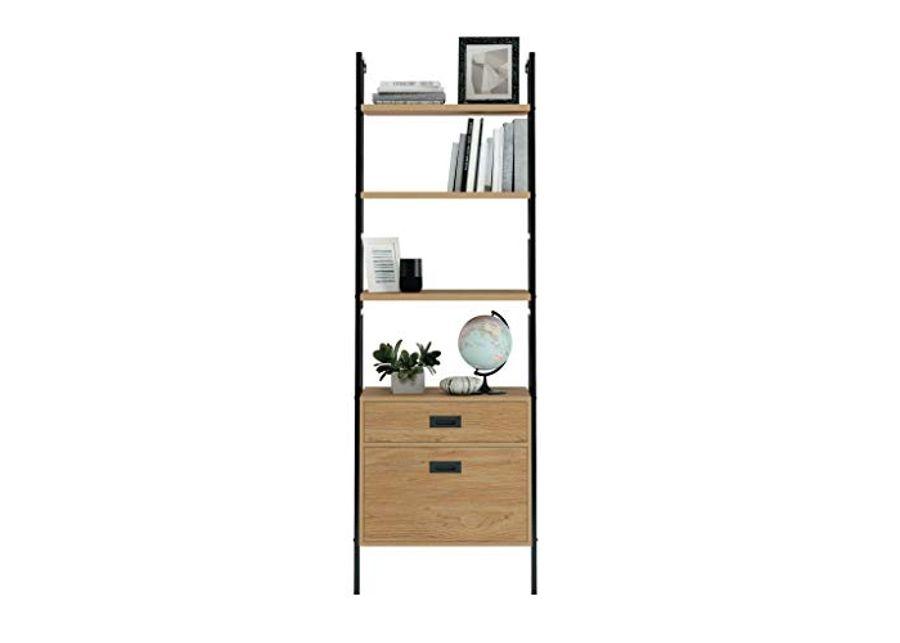 Sauder New Hyde Bookcase with Drawers, Serene Walnut Finish