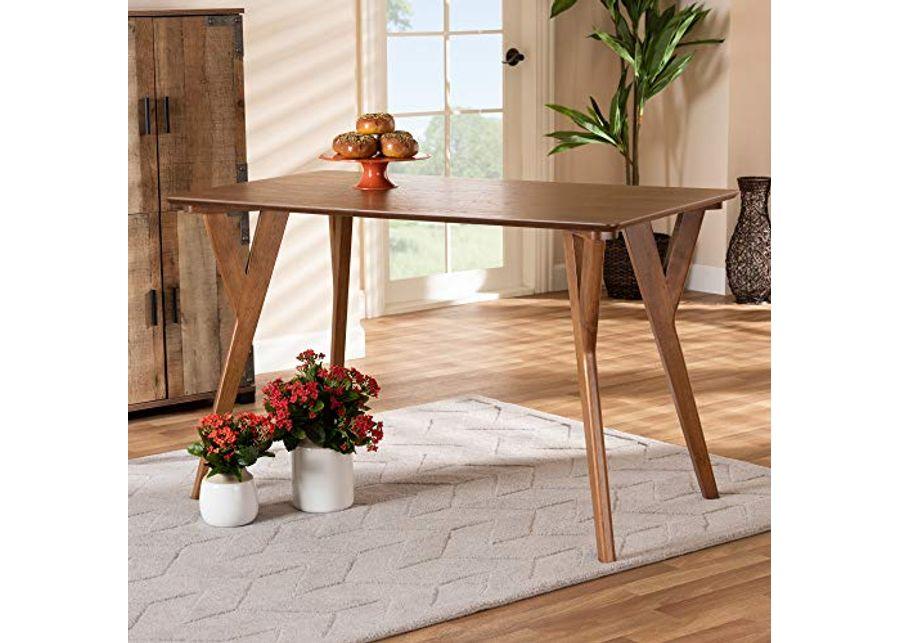 Baxton Studio Sahar Dining Tables, Walnut Brown