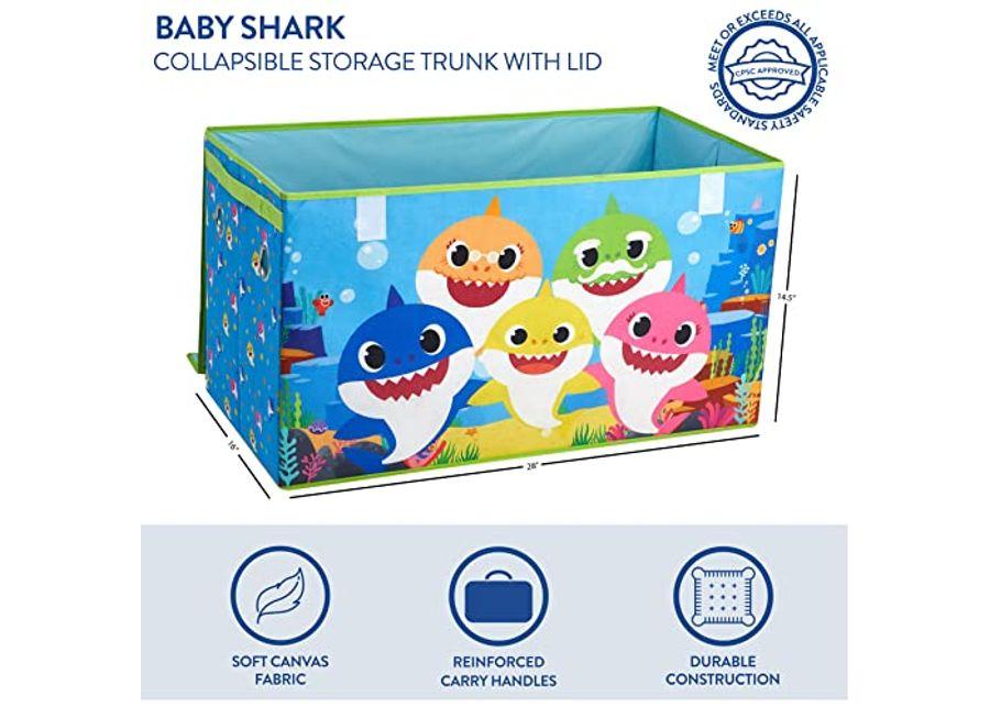 Idea Nuova Baby Shark Collapsible Children’s Toy Storage Trunk, Durable with Lid
