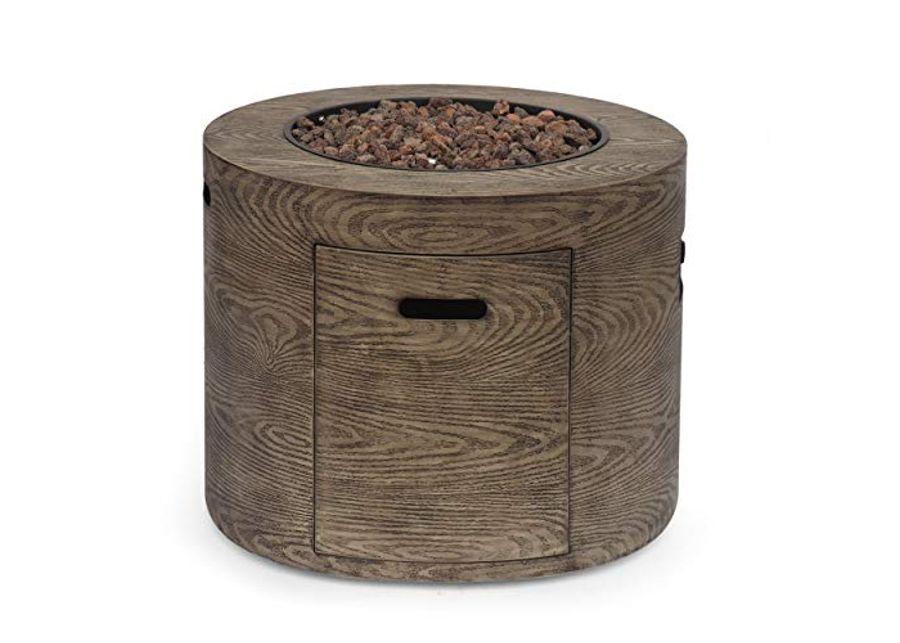 Christopher Knight Home Senoia Outdoor FIRE Pit, Wood Pattern Brown