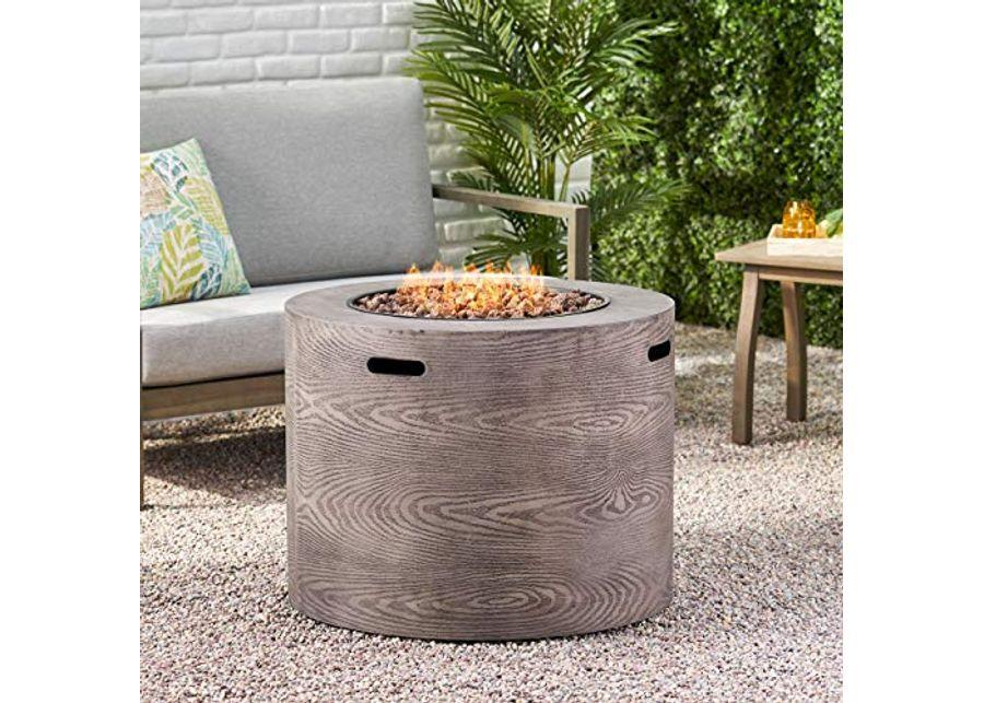 Christopher Knight Home Senoia Outdoor FIRE Pit, Wood Pattern Brown