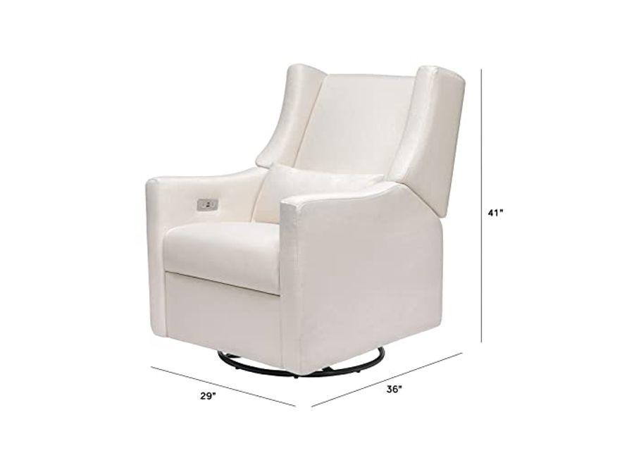 Babyletto Kiwi Electronic Power Recliner and Swivel Glider with USB Port in Performance Cream Eco-Weave, Water Repellent & Stain Resistant, Greenguard Gold and CertiPUR-US Certified