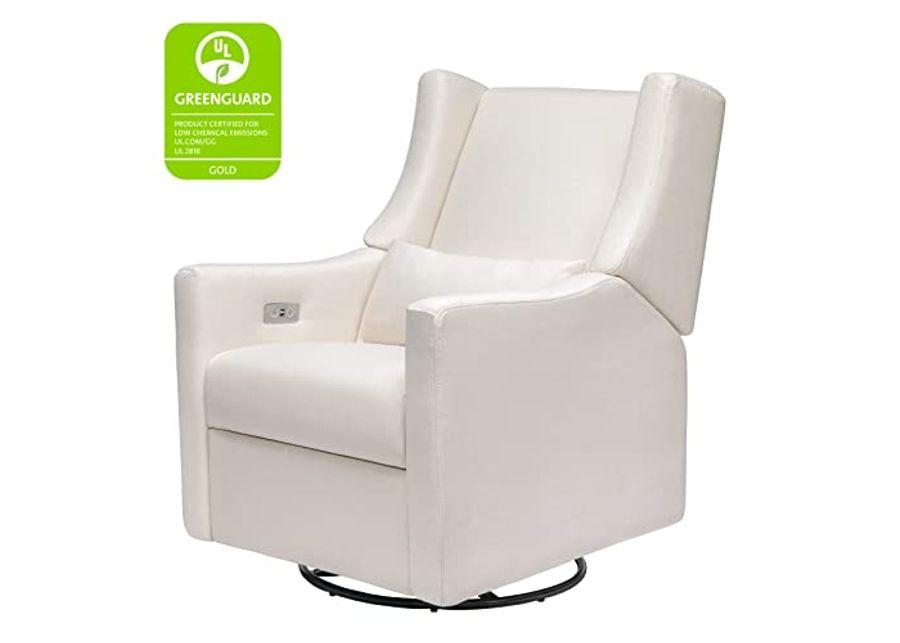 Babyletto Kiwi Electronic Power Recliner and Swivel Glider with USB Port in Performance Cream Eco-Weave, Water Repellent & Stain Resistant, Greenguard Gold and CertiPUR-US Certified