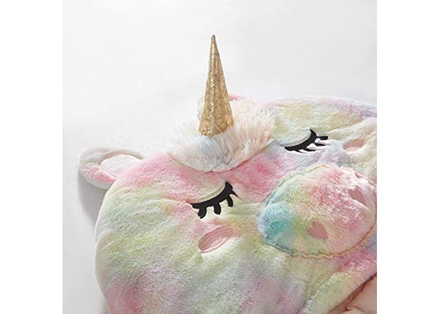 Idea Nuova Heritage Kids Rainbow Faux Fur Figural Unicorn Hooded Sleeping Bag, Ages 3+,26"x46"