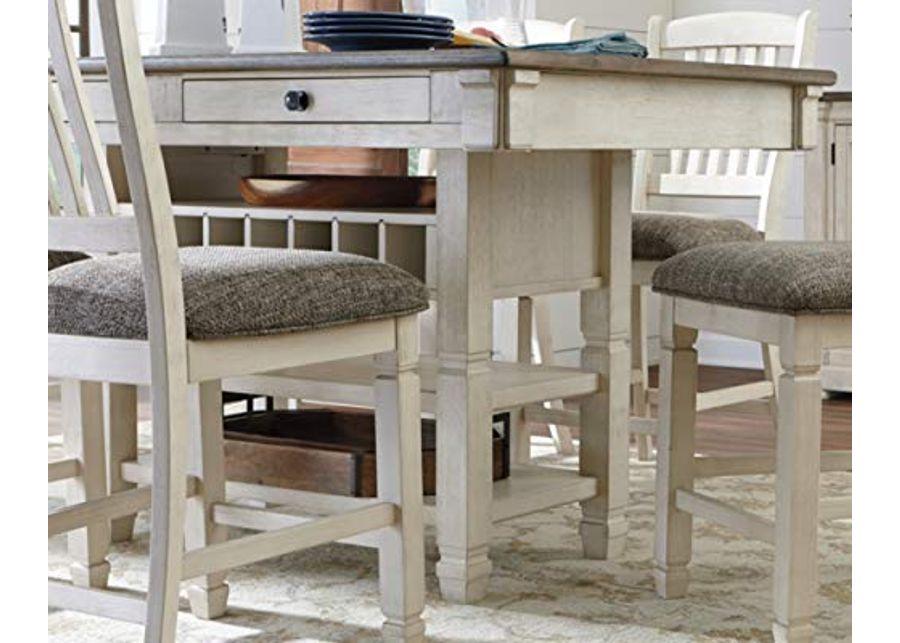 Signature Design by Ashley Bolanburg Farmhouse Dining Set with Counter Height Table, Chairs and Storage (Set of 2)