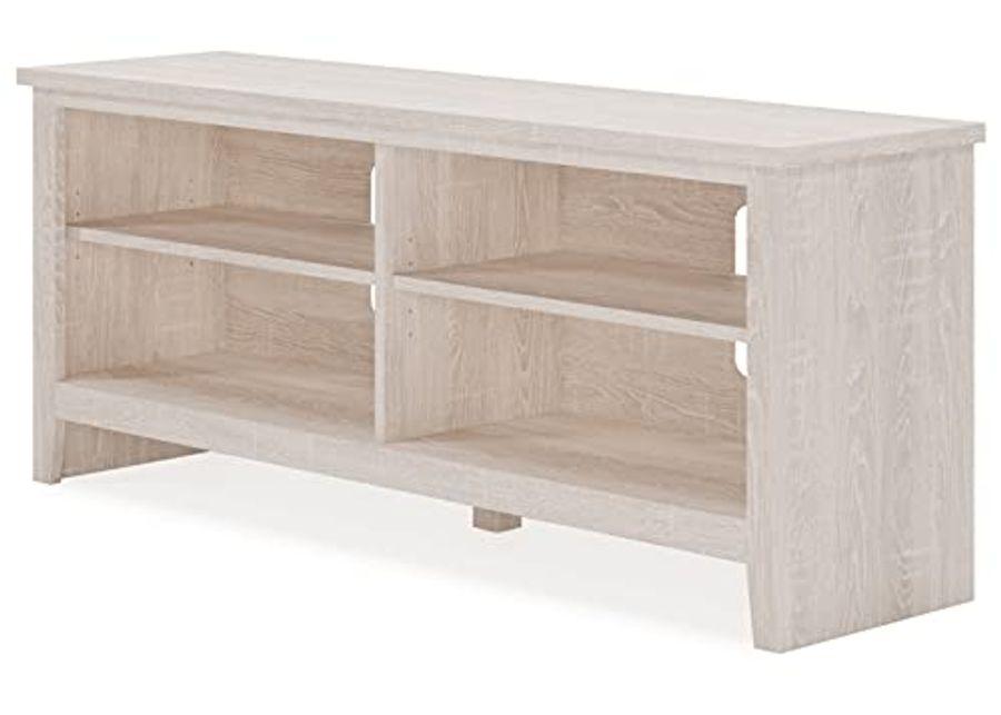 Signature Design by Ashley Dorrinson Modern Farmhouse Open TV Stand, Fits TVs up to 69", Whitewash