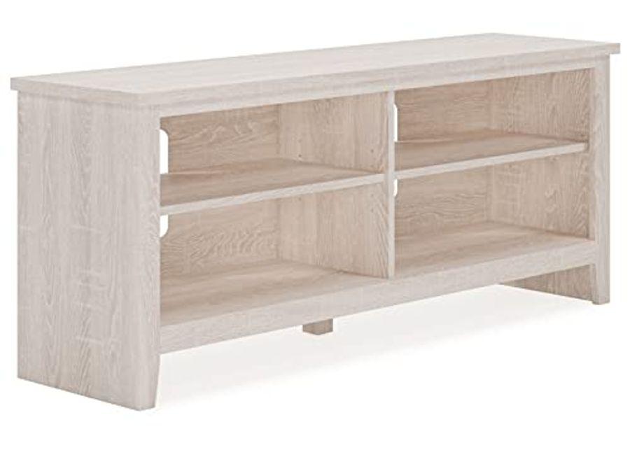 Signature Design by Ashley Dorrinson Modern Farmhouse Open TV Stand, Fits TVs up to 69", Whitewash