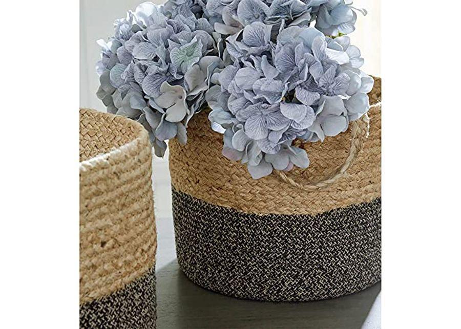 Signature Design by Ashley Parrish Farmhouse Braided Basket, 2 Count, Natural Brown & Beige