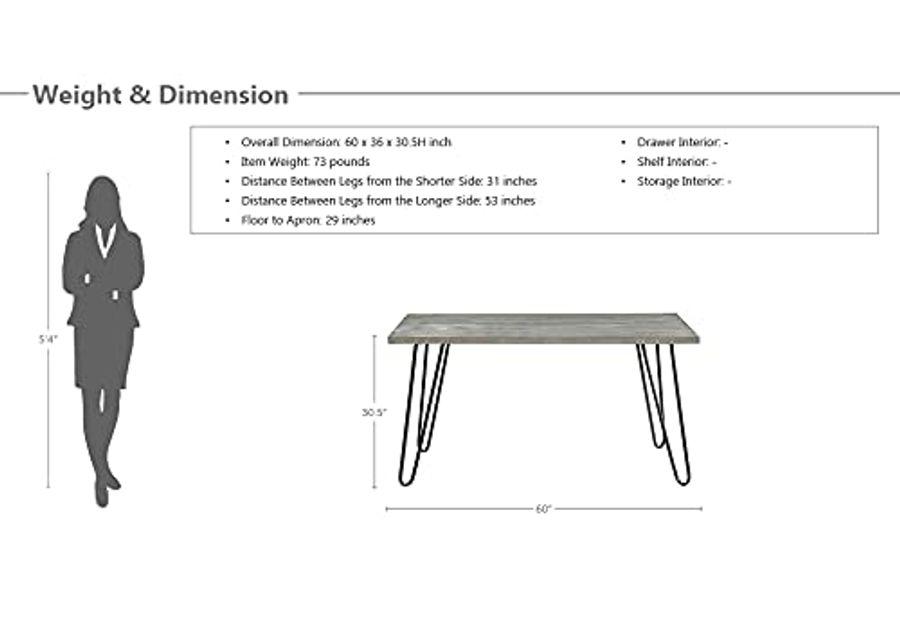 Lexicon Elyse Dining Table, Gray/Black