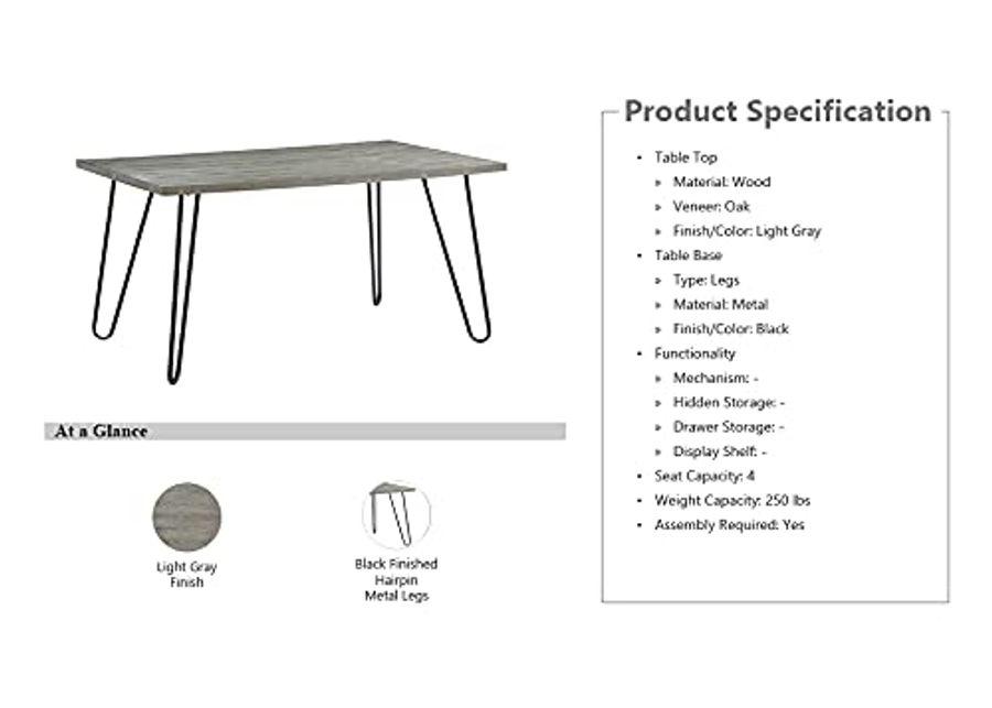 Lexicon Elyse Dining Table, Gray/Black