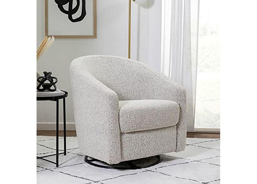 babyletto Madison Swivel Glider in Black White Boucle, Greenguard Gold and CertiPUR-US Certified