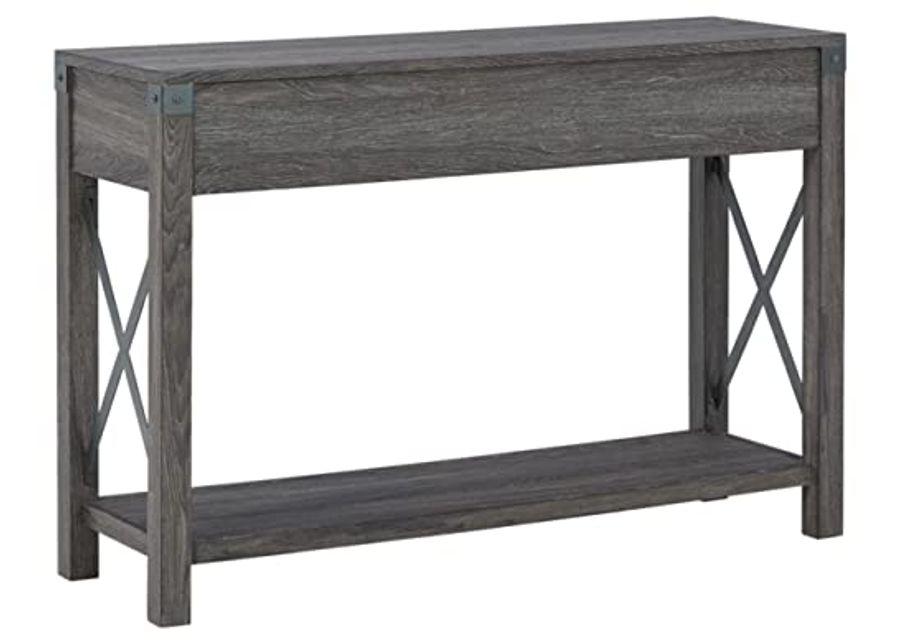 Signature Design by Ashley Freedan Rustic Farmhouse Console Sofa Table, Gray