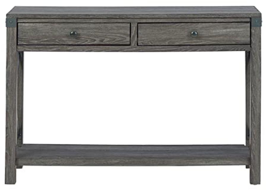 Signature Design by Ashley Freedan Rustic Farmhouse Console Sofa Table, Gray