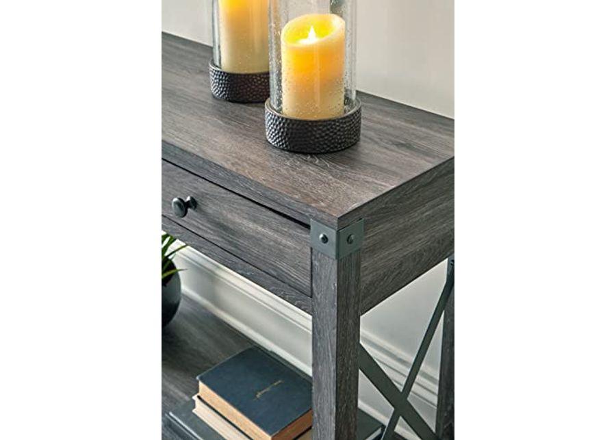 Signature Design by Ashley Freedan Rustic Farmhouse Console Sofa Table, Gray