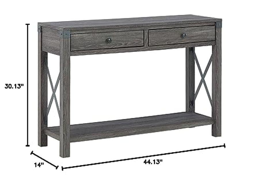 Signature Design by Ashley Freedan Rustic Farmhouse Console Sofa Table, Gray