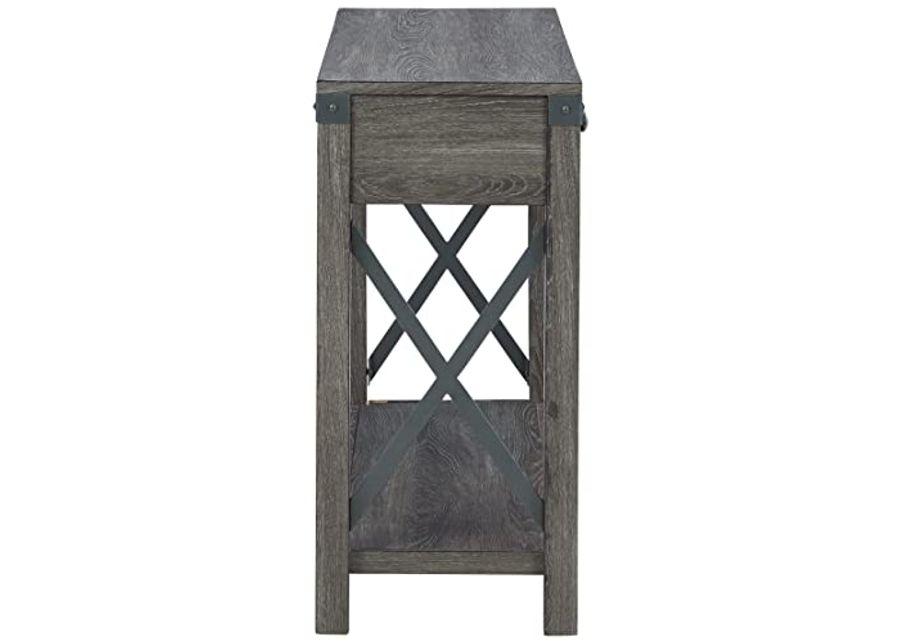 Signature Design by Ashley Freedan Rustic Farmhouse Console Sofa Table, Gray