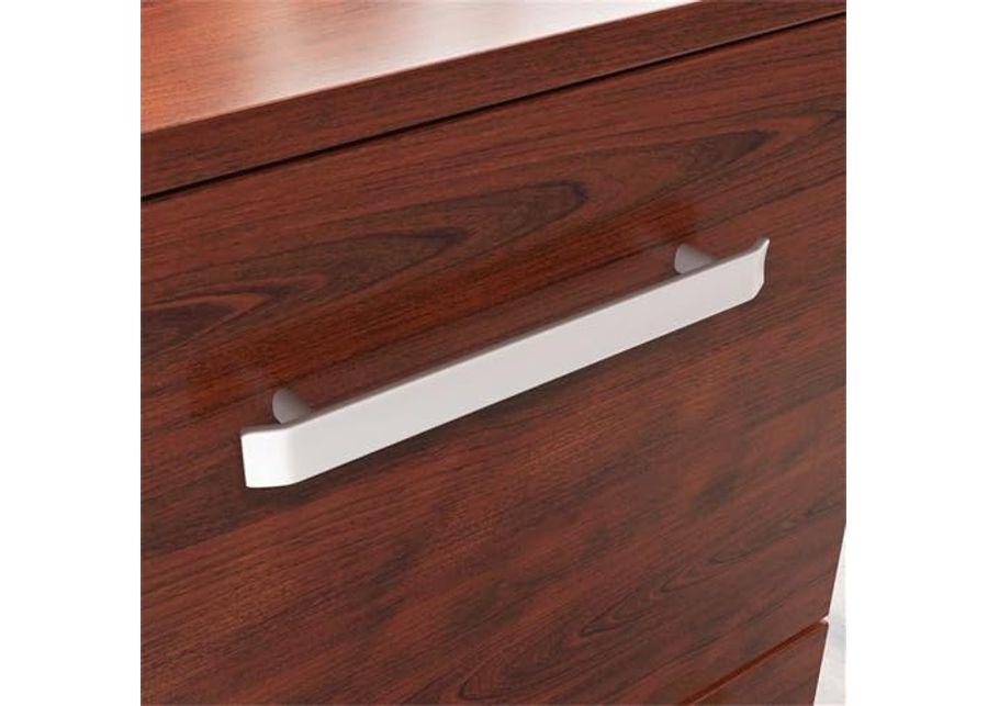 OfficeWorks by Sauder Affirm 72" x 24" 2-File Single Ped Desk, L: 71.10" x W: 23.47" x H: 29.29", Classic Cherry finish