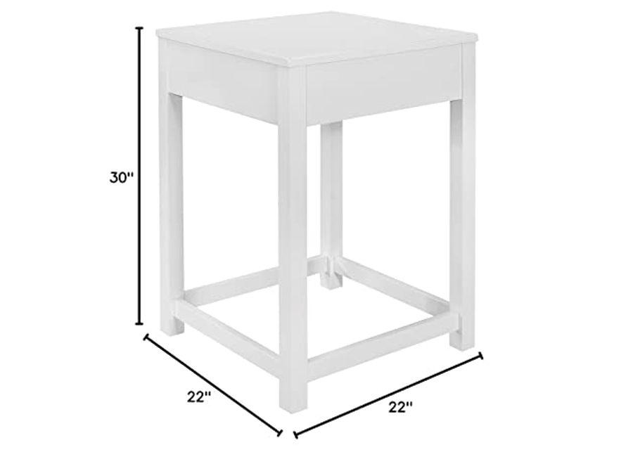 Lexicon Ozias Square Home Office Corner Unit Table, 22" x 22", White