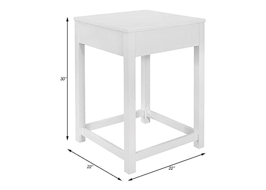 Lexicon Ozias Square Home Office Corner Unit Table, 22" x 22", White