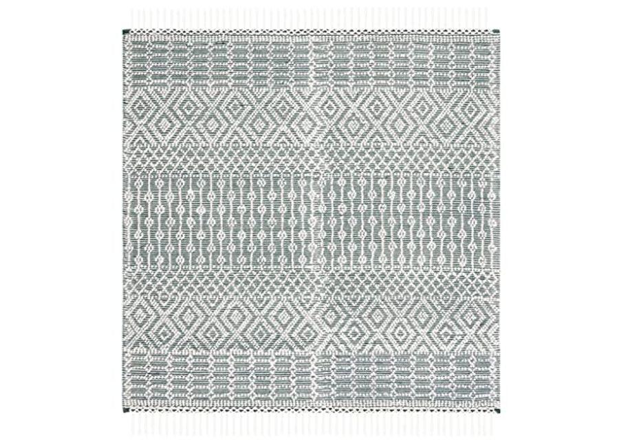 SAFAVIEH Natura Collection 6' Square Green NAT852Y Handmade Wool Living Room Dining Bedroom Area Rug