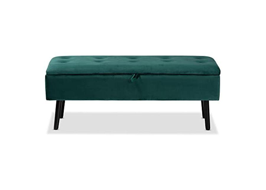 Baxton Studio Caine Benches & Banquettes, One Size, Green/Dark Brown